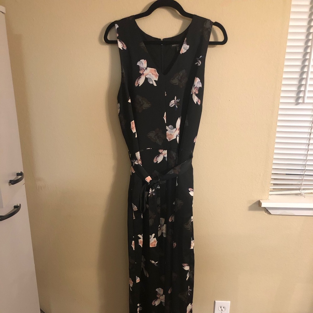 Black Floral Banana Republic Jumpsuit SZ LG